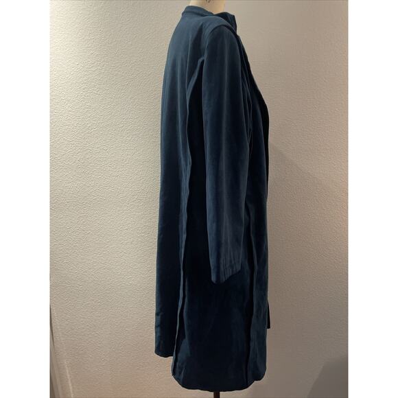 charles klein, blue suede long open coat, vintage , no size tag - Picture 4 of 9